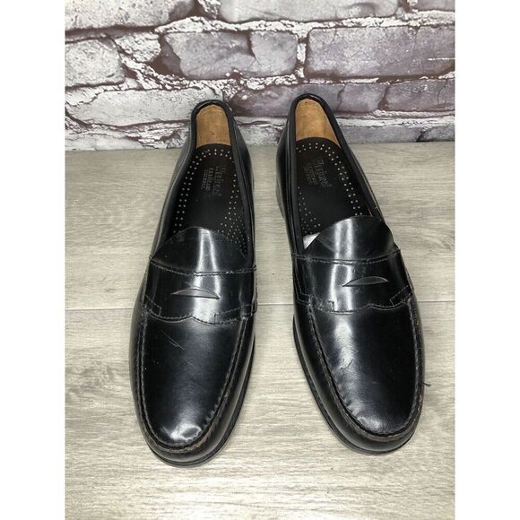 G.H Bass Weejuns Black Leather Handsewn Penny Dress Loafer Shoes Men 12D US/45EU - Picture 2 of 16